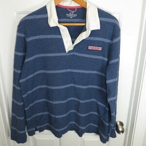 Vineyard Vines Rugby Polo Shirt Big &Tall Men's XL-Tall Contrast Collar Stripes